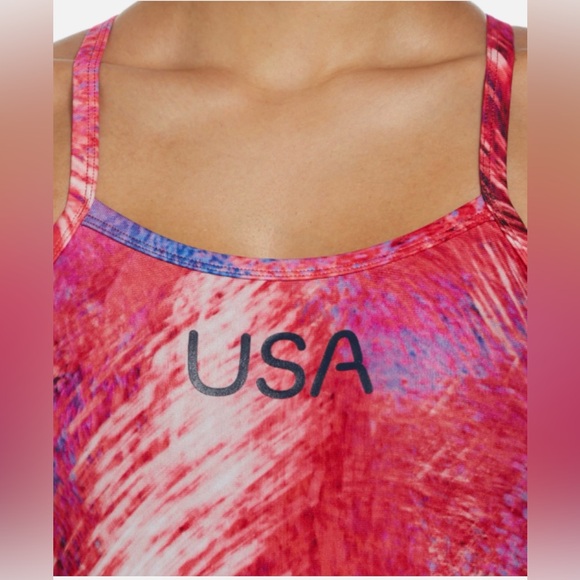 NWT! Nike Swim Women HydraStrong USA Racerback One-Piece Swimsuit Olympic M(30) - Picture 3 of 11